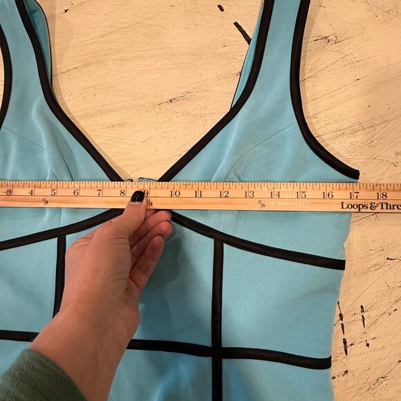 Cache Women’s Blue Black Lined Sleeveless Top Size 10 90's - Picture 5 of 6